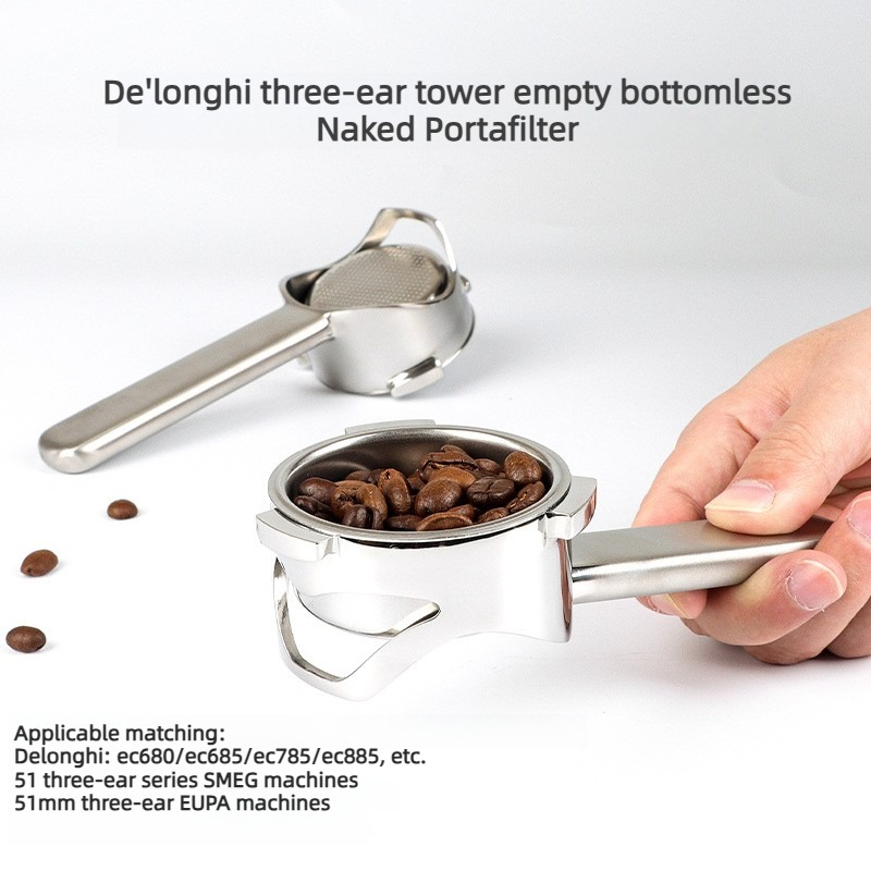 Coffee Equipment Espresso - Delonghi 51mm Bottomless Portafilter 3-Ear Hollow