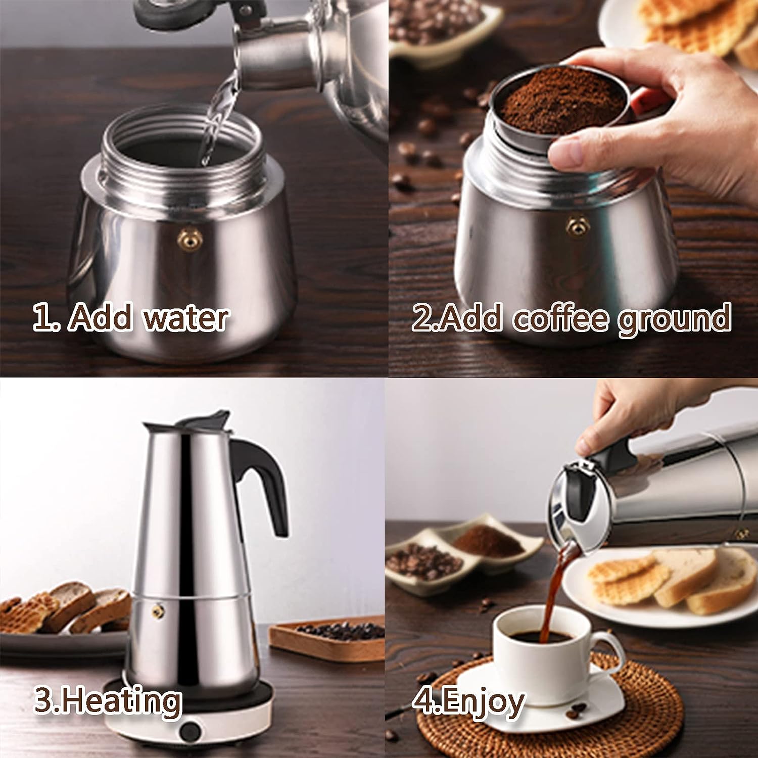 4/6/9 kubki Moka Pot Caffe Mac – Coffee Equipment Espresso recenzja i cena