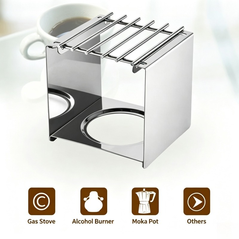 Stalowy kwadratowy stojak na k – Outdoor Coffee Equipment recenzja i cena